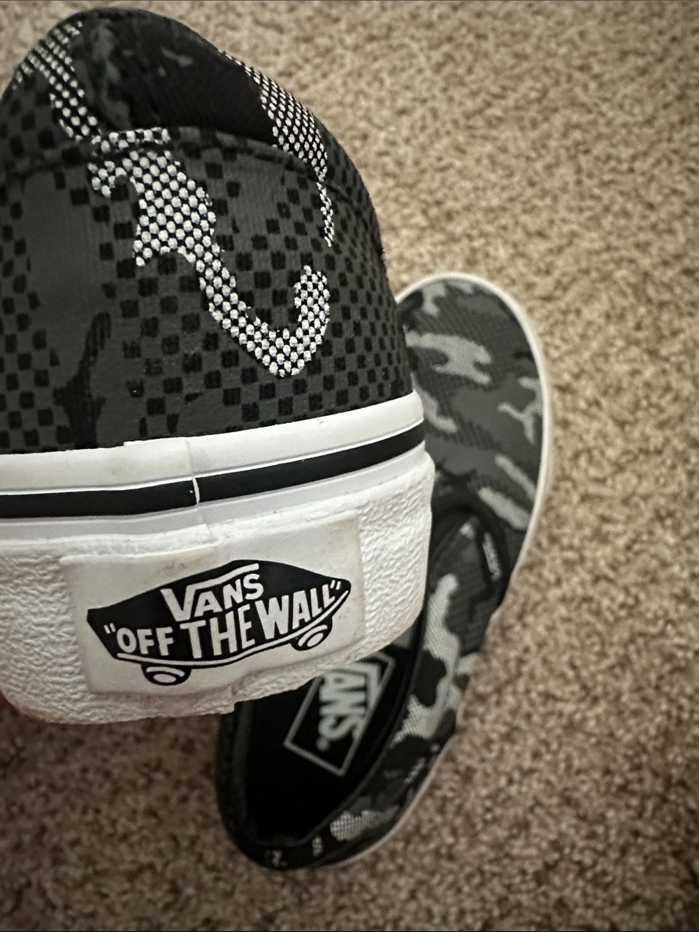 Vans Kids Slip-On Sneakers - Black & Gray Camo - Picture 3 of 3
